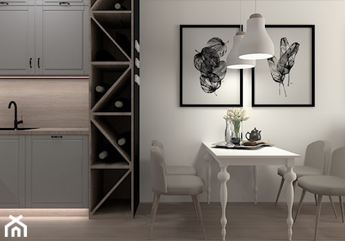 Mieszkanie dla młodego małżeństwa - Średnia otwarta z salonem z nablatowym zlewozmywakiem kuchnia jednorzędowa, styl skandynawski - zdjęcie od Marlena Wójcik interiors