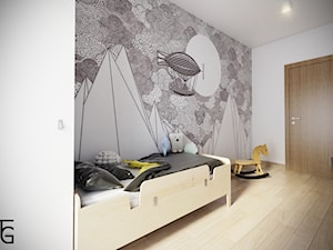 POKÓJ DZIECIĘCY - Średni biały szary pokój dziecka dla dziecka dla chłopca, styl minimalistyczny - zdjęcie od TG WNĘTRZA