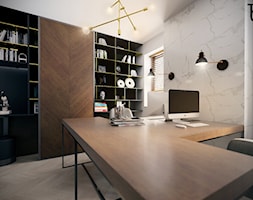 GABINET W DOMU PRYWATNYM - Średnie w osobnym pomieszczeniu białe biuro, styl nowoczesny - zdjęcie od TG WNĘTRZA - Homebook