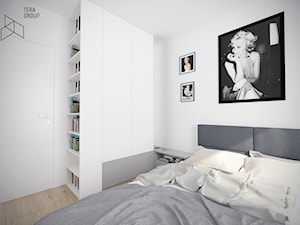 MIESZKANIE KLONOWA - Mała biała sypialnia, styl minimalistyczny - zdjęcie od TG WNĘTRZA
