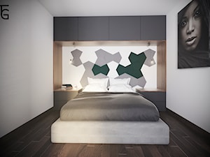 MĘSKIE MIESZKANIE - Średnia biała sypialnia, styl minimalistyczny - zdjęcie od TG WNĘTRZA