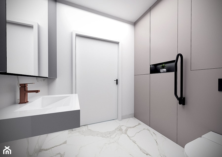 GABINET DENTYSTYCZNY - Średnia bez okna z lustrem z marmurową podłogą łazienka, styl nowoczesny - zdjęcie od TG WNĘTRZA