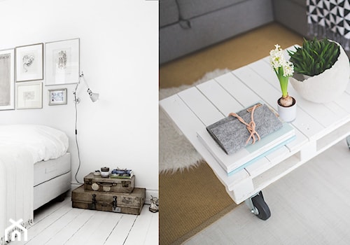 Materace - Mała biała sypialnia, styl skandynawski - zdjęcie od Klinika Snu