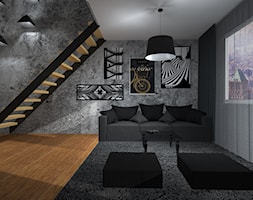 Shades of Black - Średni szary salon, styl nowoczesny - zdjęcie od DABROVSKA Architektura Wnętrz - Homebook