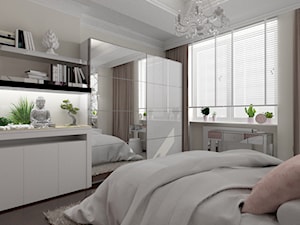 Średnia biała szara sypialnia - zdjęcie od Mariusz Krzysztofik 2