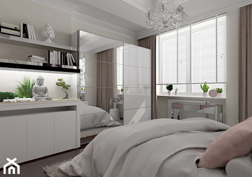 Średnia biała szara sypialnia - zdjęcie od Mariusz Krzysztofik 2