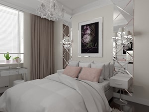 Średnia beżowa biała sypialnia - zdjęcie od Mariusz Krzysztofik 2