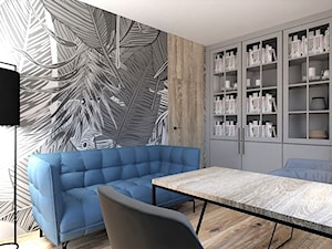 DOMOWE BIURO - Średnie szare biuro domowe, styl nowoczesny - zdjęcie od INSIDERS