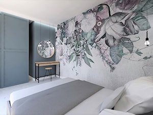 BLIŹNIAK BANINO - Średnia szara z biurkiem sypialnia, styl nowoczesny - zdjęcie od INSIDERS