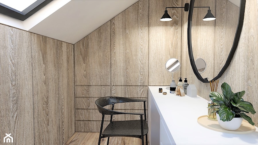 DOM POD LASEM - Mała biała sypialnia na poddaszu, styl nowoczesny - zdjęcie od INSIDERS