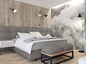 DOM POD LASEM - Średnia biała sypialnia małżeńska na poddaszu, styl nowoczesny - zdjęcie od INSIDERS