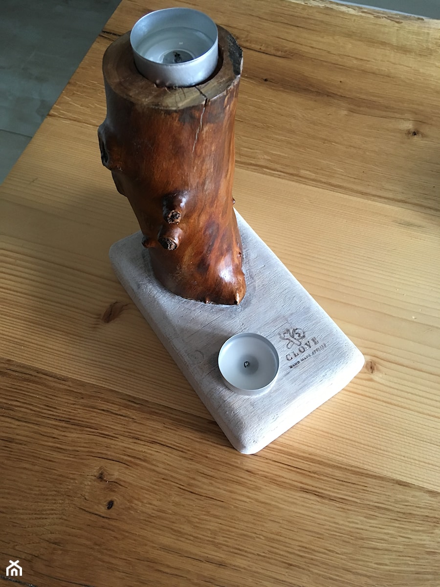 Świecznik z jabłoni - zdjęcie od CLOVE Stoły ze starego drewna