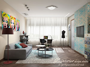 Take a look inside a gorgeous home for some serious design inspiration. - Średni beżowy szary salon - zdjęcie od tz_interior