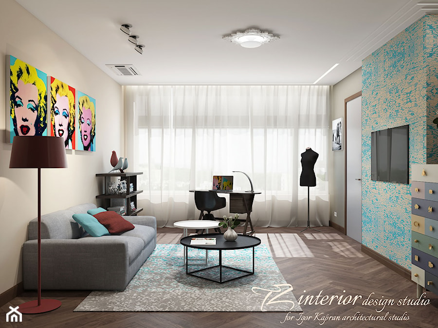 Take a look inside a gorgeous home for some serious design inspiration. - Średni beżowy szary salon - zdjęcie od tz_interior