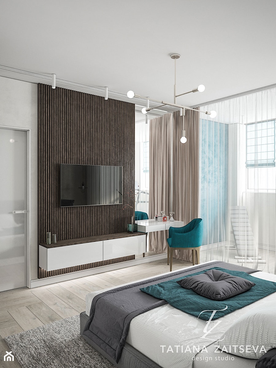 Want to follow the latest interior design trends? - Średnia biała sypialnia - zdjęcie od tz_interior
