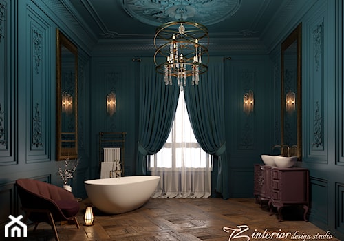 Beautiful bathroom designed by #TZ_interior - Duża jako pokój kąpielowy z lustrem z dwoma umywalkami łazienka z oknem - zdjęcie od tz_interior
