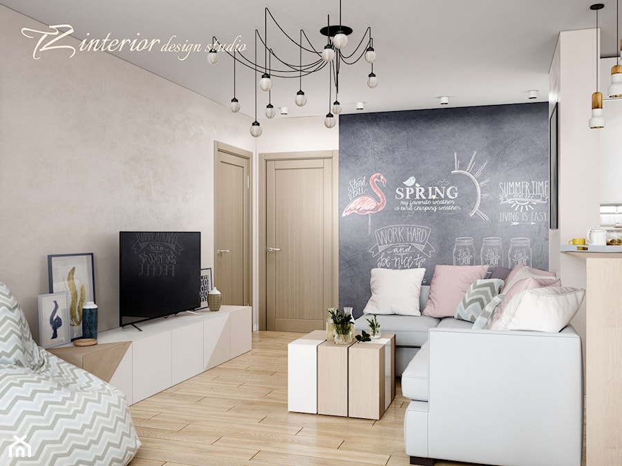 Scandinavian design is all about being calm, simple, pure and yet being fully fu - Mały szary salon - zdjęcie od tz_interior