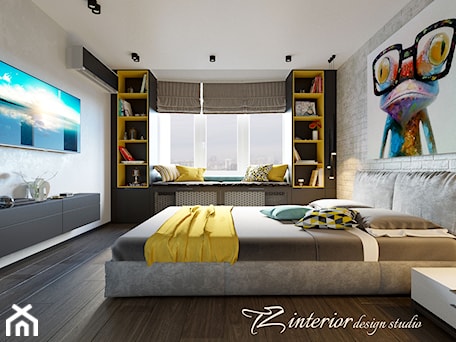 Aranżacje wnętrz - Sypialnia: House Interior Design Ideas - Średnia szara sypialnia - tz_interior. Przeglądaj, dodawaj i zapisuj najlepsze zdjęcia, pomysły i inspiracje designerskie. W bazie mamy już prawie milion fotografii!