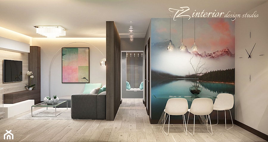 Your home’s design is a creative expression of who you are. - Średni szary salon z jadalnią - zdjęcie od tz_interior