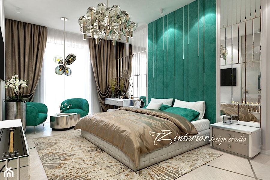 A fun and trendy bedroom designed for a fun and trendy - Duża biała sypialnia - zdjęcie od tz_interior