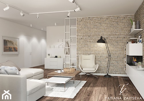 Interior visualization - Średni szary salon - zdjęcie od tz_interior