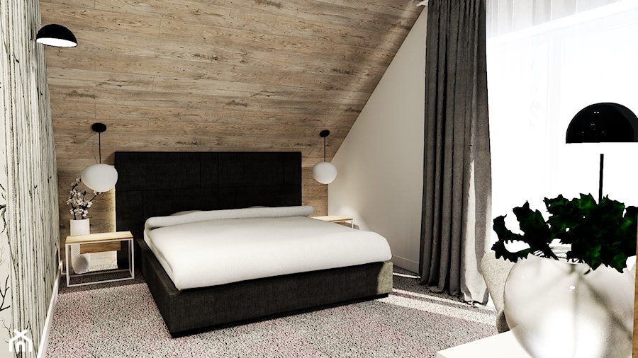 Dom jednorodzinny Stalowa Wola - Średnia biała sypialnia na poddaszu, styl nowoczesny - zdjęcie od ARTE.NIEMCZEWSKA