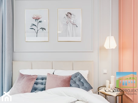 Aranżacje wnętrz - Sypialnia: Projekt PasteLove - Mała biała różowa sypialnia, styl nowoczesny - DD PROJEKT. Przeglądaj, dodawaj i zapisuj najlepsze zdjęcia, pomysły i inspiracje designerskie. W bazie mamy już prawie milion fotografii!