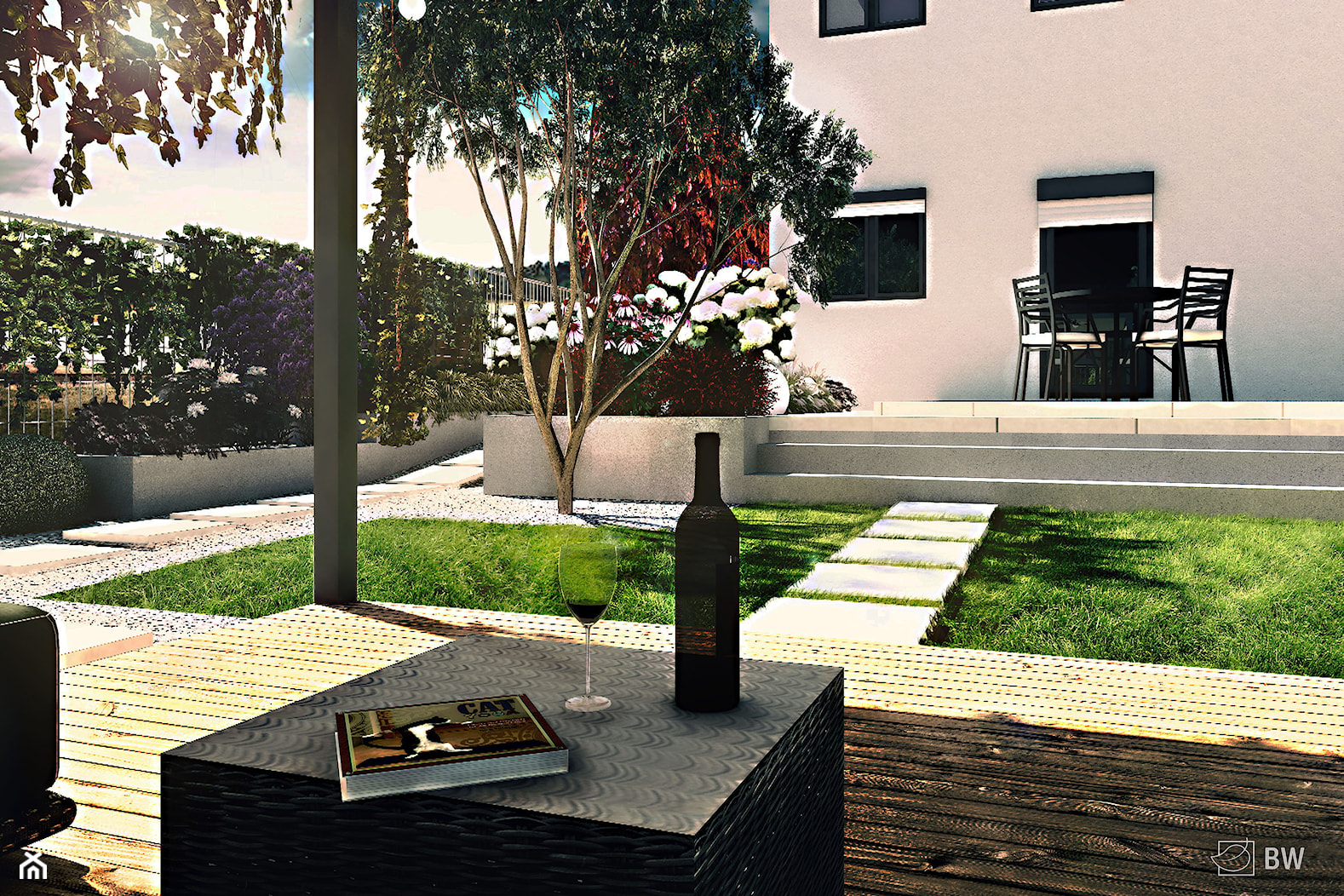Ogród miejski przy szeregówce - Taras, styl nowoczesny - zdjęcie od ogrody - Homebook