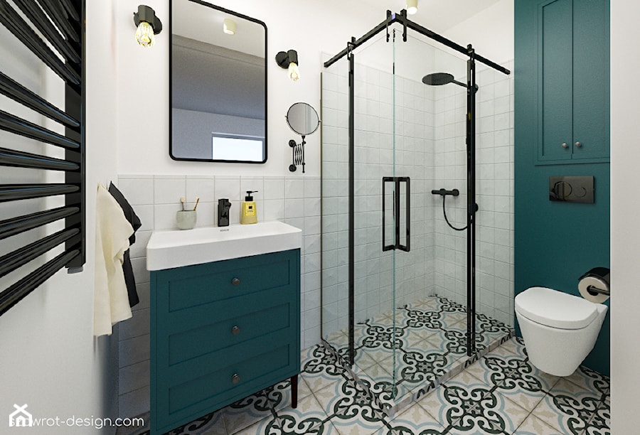 Mała łazienka z prysznicem - zdjęcie od Szawrot Design