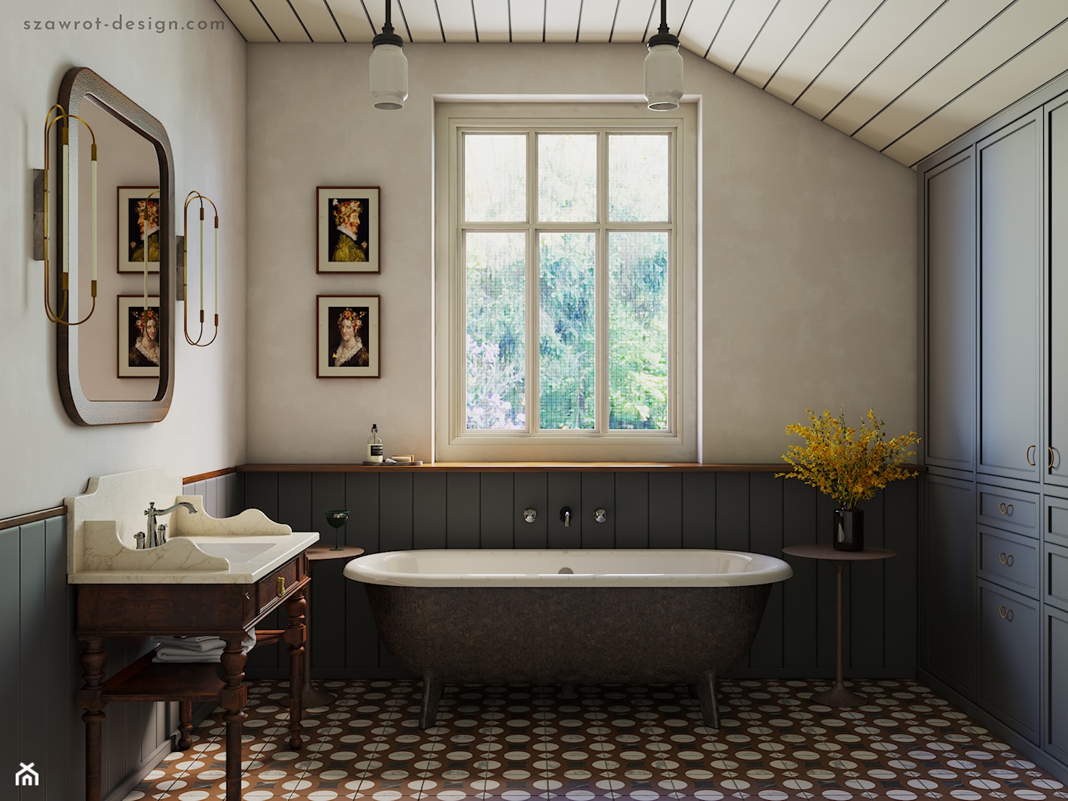 Modna łazienka 2024 - nowoczesny styl rustykalny
