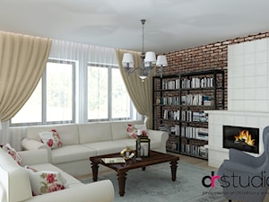 dom klasyczny - Średni biały salon z bibiloteczką, styl tradycyjny - zdjęcie od DR-STUDIO