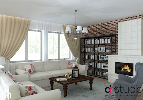 dom klasyczny - Średni biały salon z bibiloteczką, styl tradycyjny - zdjęcie od DR-STUDIO