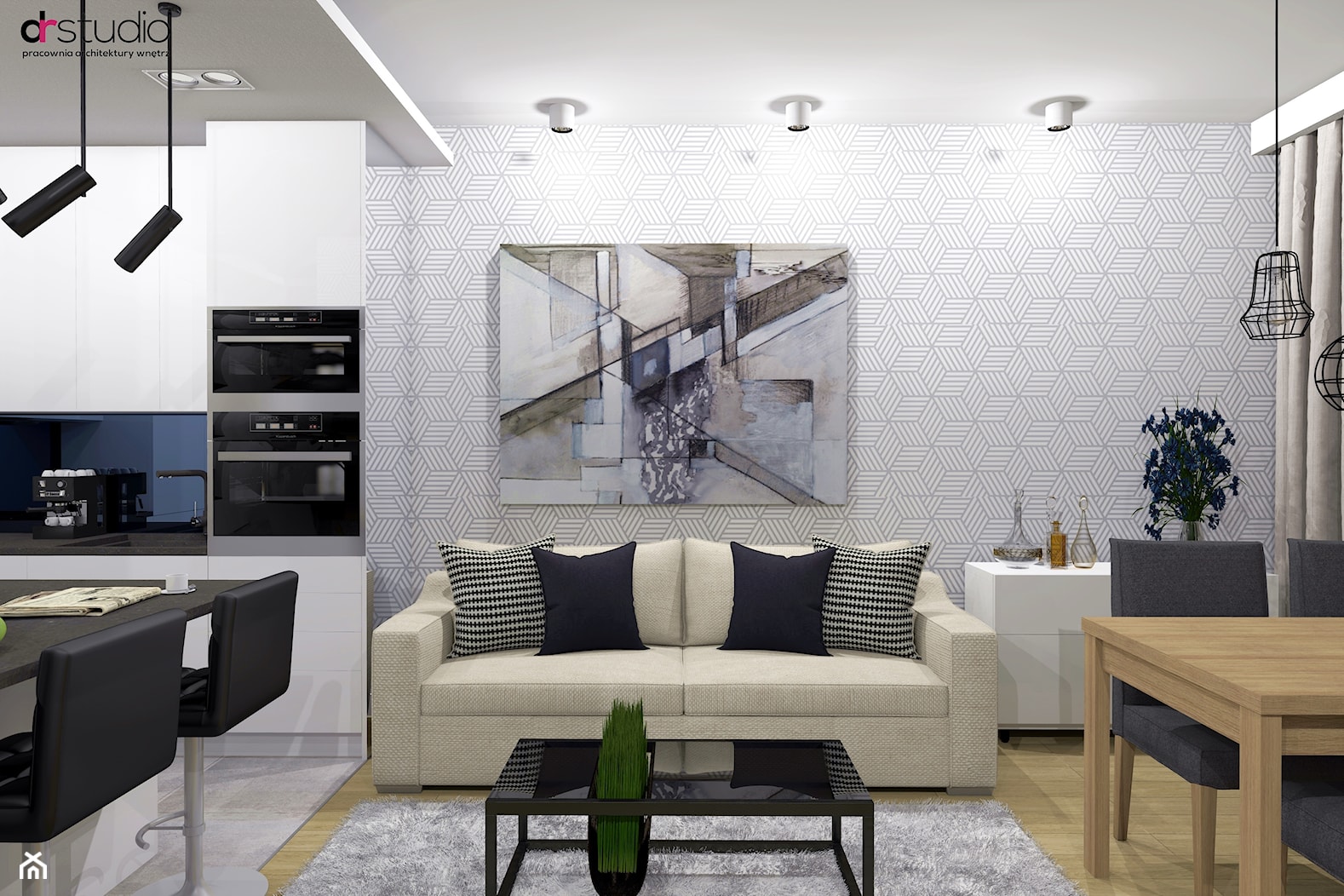 mieszkanie nowoczesne 70m2 - Salon, styl nowoczesny - zdjęcie od DR-STUDIO - Homebook