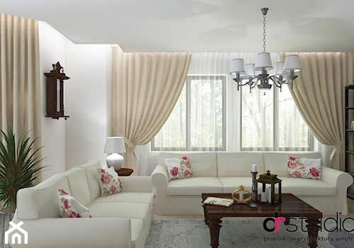 dom klasyczny - Mały biały salon, styl tradycyjny - zdjęcie od DR-STUDIO