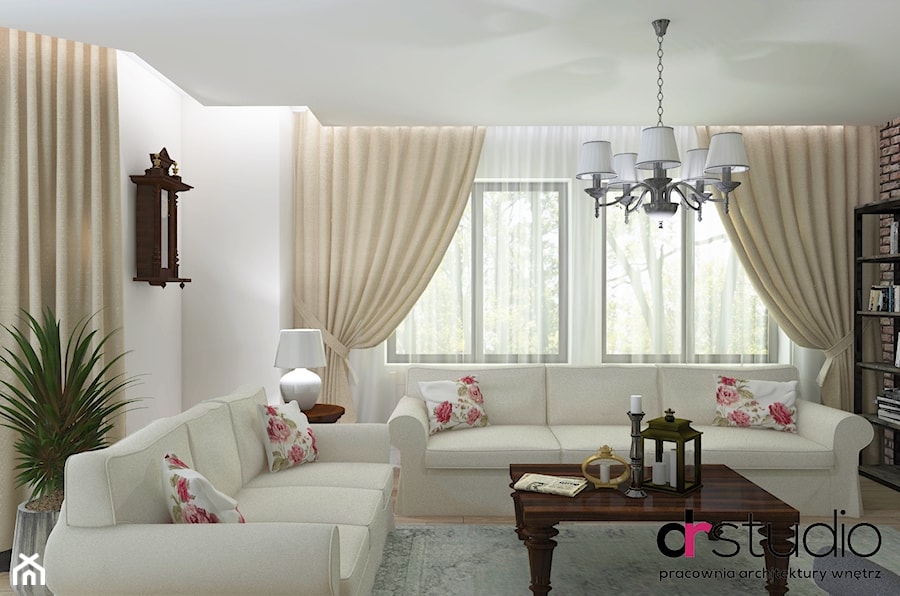 dom klasyczny - Mały biały salon, styl tradycyjny - zdjęcie od DR-STUDIO