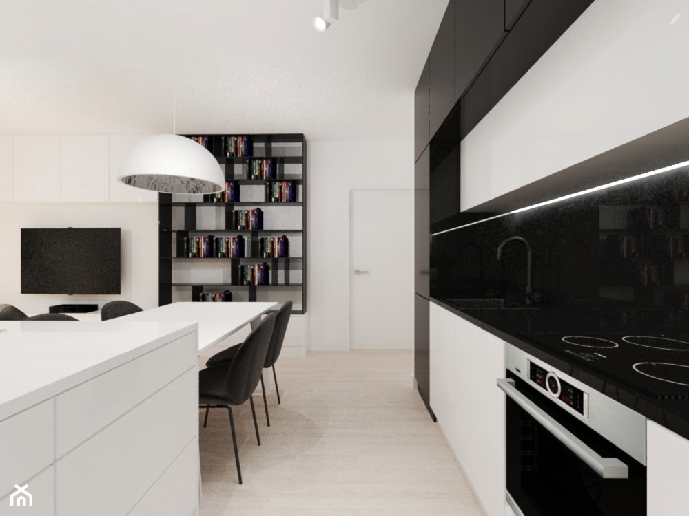 Apartament w dwóch kolorach - Kuchnia, styl minimalistyczny - zdjęcie od Gama Design - Homebook