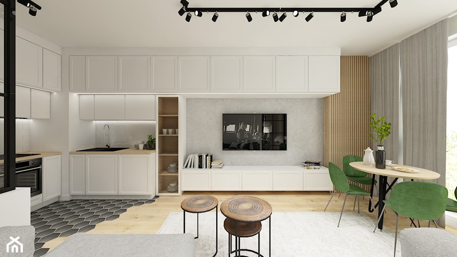 Apartament w stylu loftowym - Salon, styl skandynawski - zdjęcie od Gama Design
