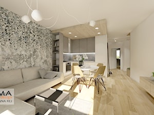 3 pokojowe 57,38 m2 - Salon, styl skandynawski - zdjęcie od Gama Design