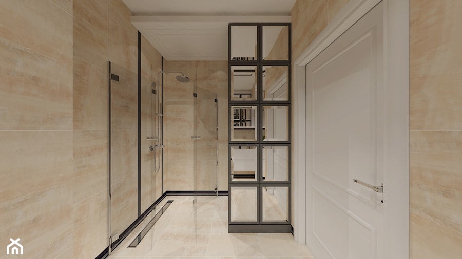Stylizowane wnętrza - Średnia bez okna z lustrem łazienka, styl nowoczesny - zdjęcie od Gama Design