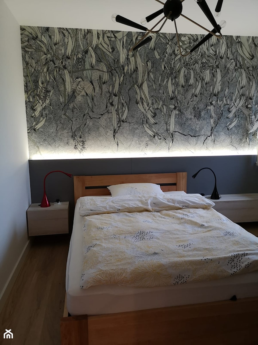 Podobno męski apartament :) - Sypialnia, styl skandynawski - zdjęcie od Gama Design