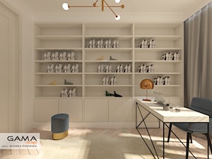 Luksusowy aparatament w bieli. - Średnie w osobnym pomieszczeniu białe biuro, styl tradycyjny - zdjęcie od Gama Design