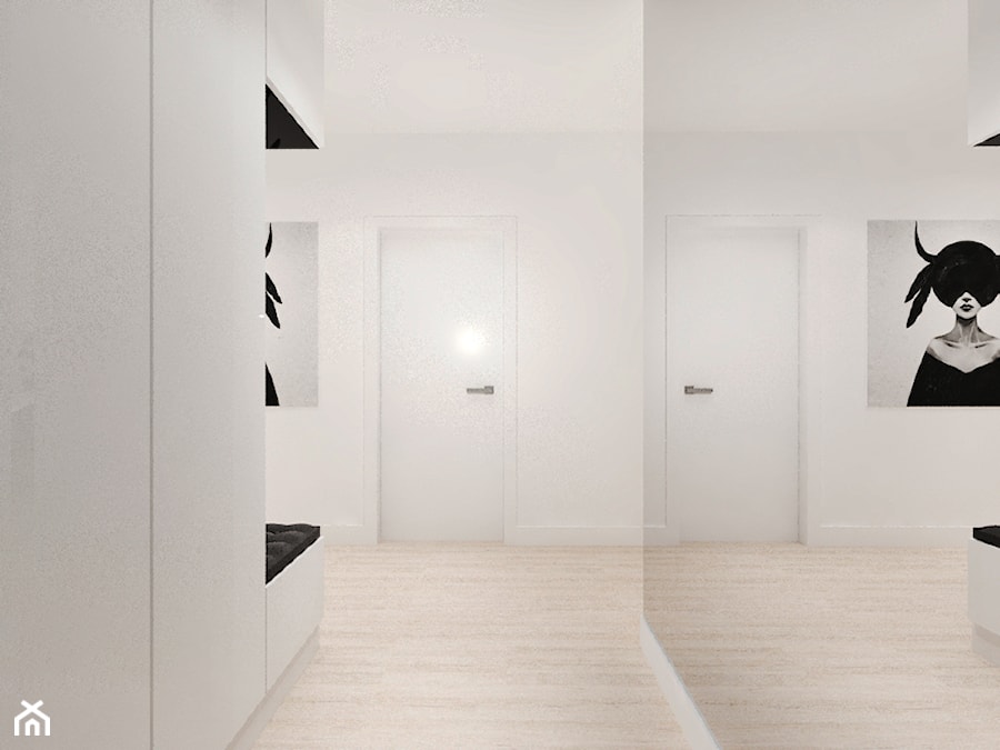 Apartament w dwóch kolorach - Hol / przedpokój, styl minimalistyczny - zdjęcie od Gama Design