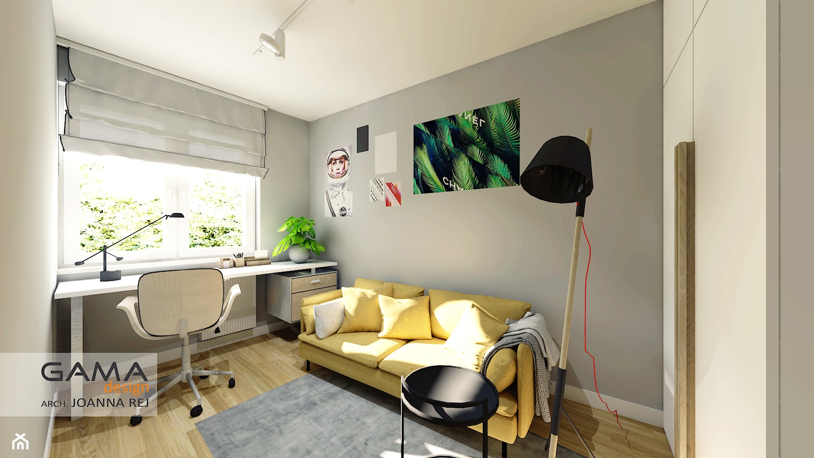3 pokojowe 57,38 m2 - Biuro, styl skandynawski - zdjęcie od Gama Design - Homebook