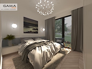 Luksusowy aparatament w bieli. - Mała szara sypialnia, styl tradycyjny - zdjęcie od Gama Design