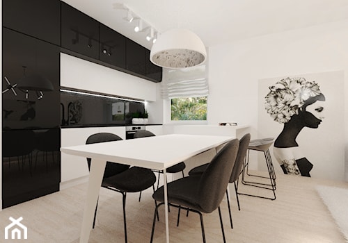 Apartament w dwóch kolorach - Jadalnia, styl minimalistyczny - zdjęcie od Gama Design