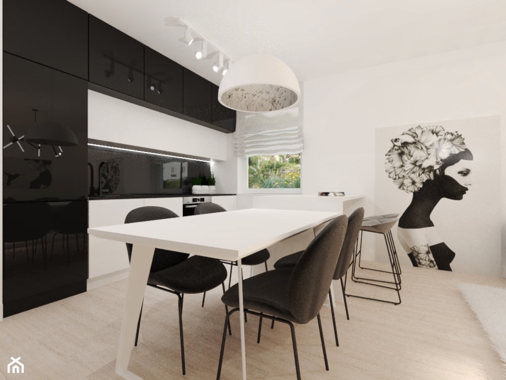 Apartament w dwóch kolorach - Jadalnia, styl minimalistyczny - zdjęcie od Gama Design - Homebook