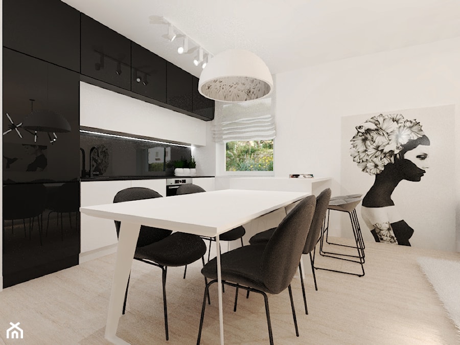 Apartament w dwóch kolorach - Jadalnia, styl minimalistyczny - zdjęcie od Gama Design