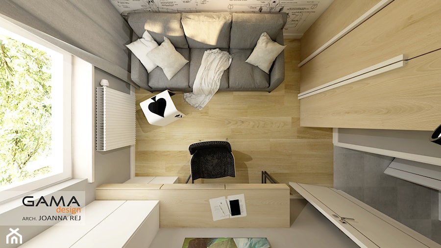 47 m2 - 2 pokoje - Biuro, styl skandynawski - zdjęcie od Gama Design