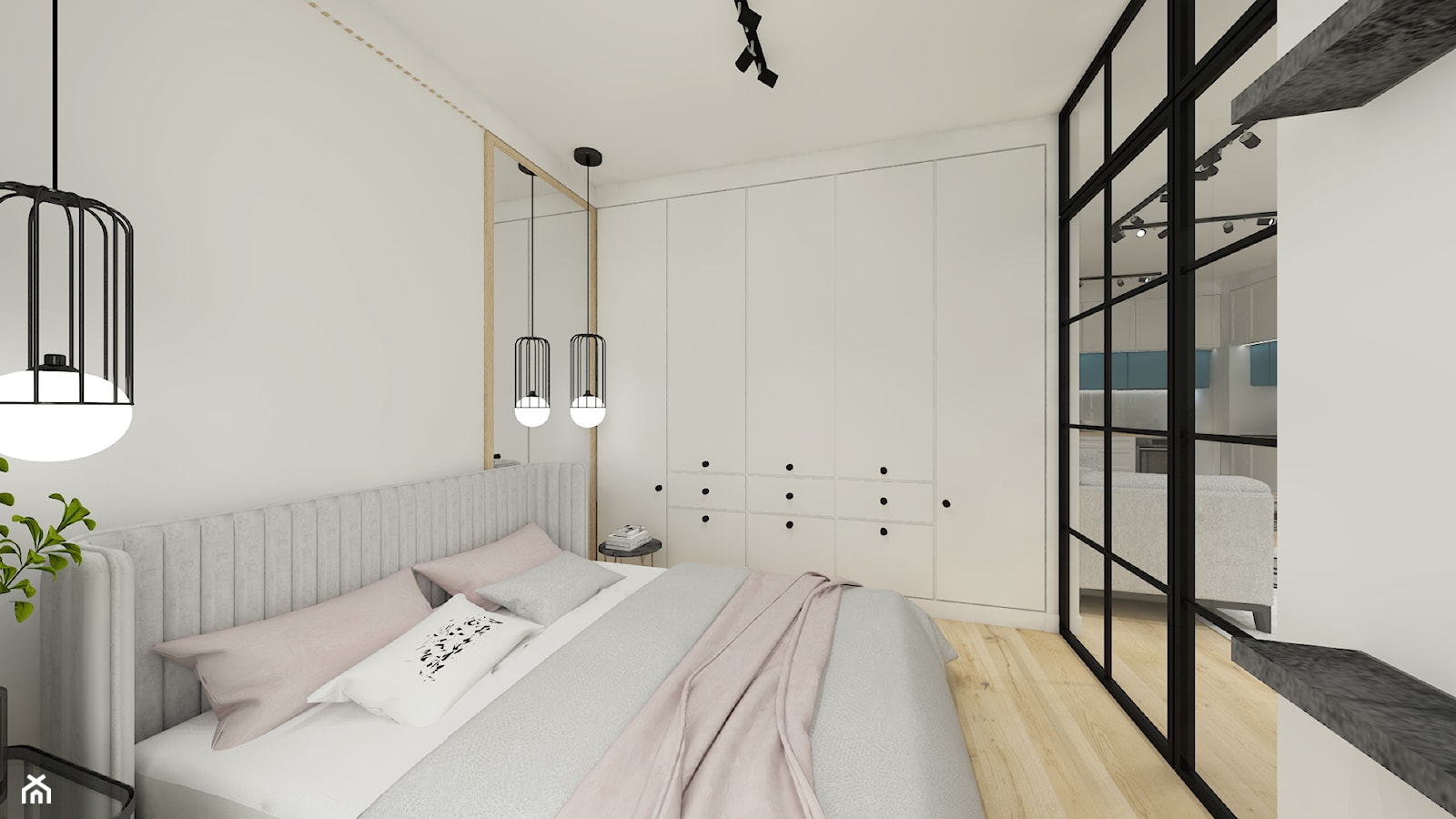 Apartament w stylu loftowym - Sypialnia, styl skandynawski - zdjęcie od Gama Design - Homebook