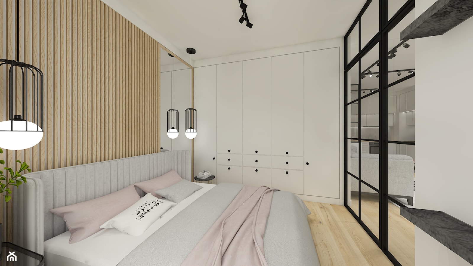 Apartament w stylu loftowym - Sypialnia, styl skandynawski - zdjęcie od Gama Design - Homebook